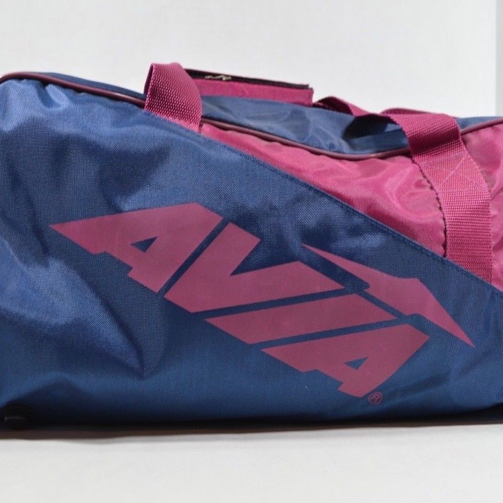 Vintage 90s Avia Spell Out Duffel Gym Bag Purple